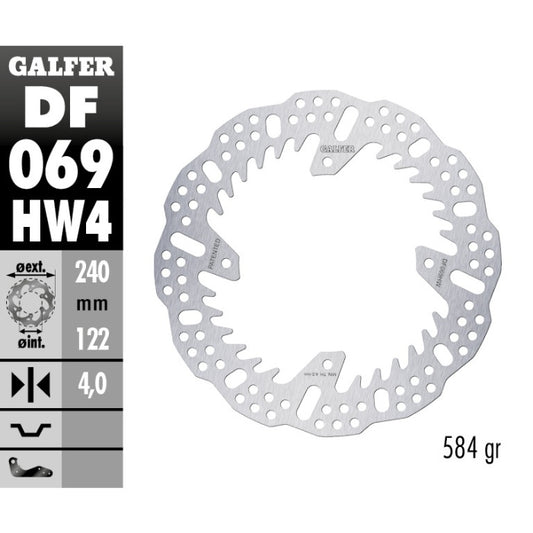 Disco freno posteriore Galfer Shark Honda CRF 450R 02-25 - 4 mm