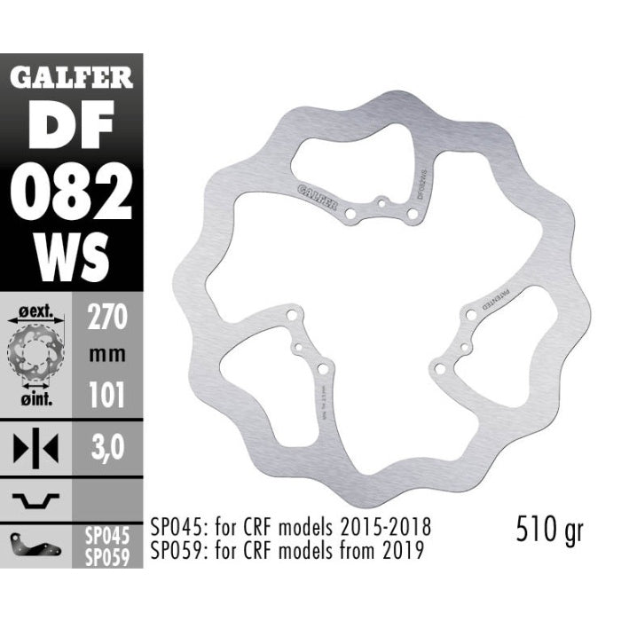 Disco freno anteriore Galfer Wave Honda CRF 450RX 17-25 maggiorato