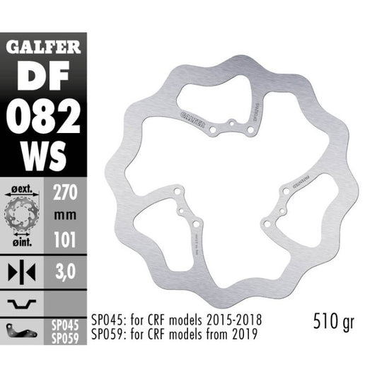 Disco freno anteriore Galfer Wave Honda CRF 450RX 17-25 maggiorato