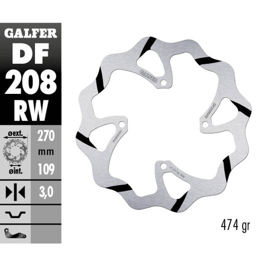Disco freno anteriore Galfer Race Kawasaki KXF 250 06-14 maggiorato