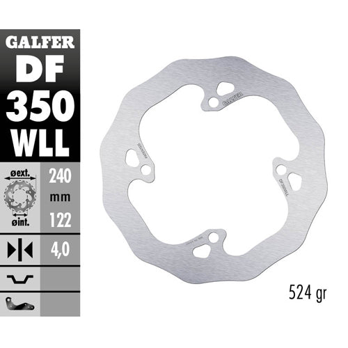 Disco freno posteriore Galfer Wave Suzuki RMZ 450 05-25 pieno
