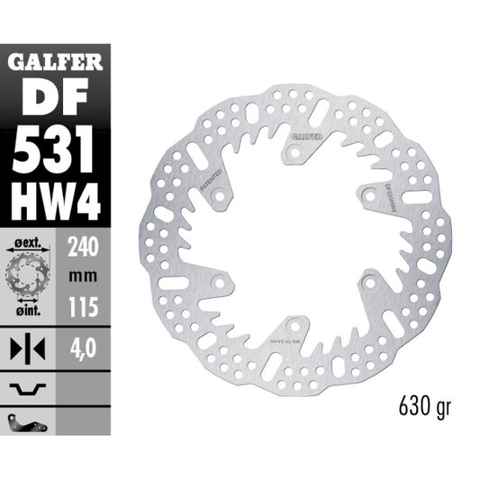 Disco freno posteriore Galfer Shark FANTIC  250 XXF 22-25 - 4 mm