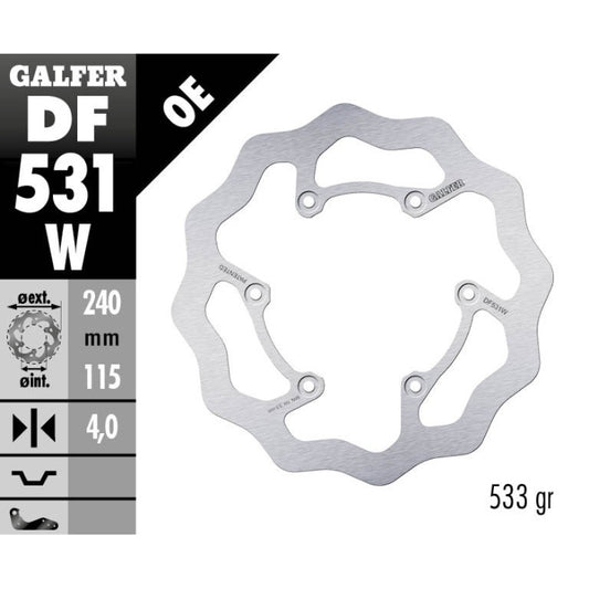 Disco freno posteriore Galfer Wave FANTIC  450 XXF 22-25