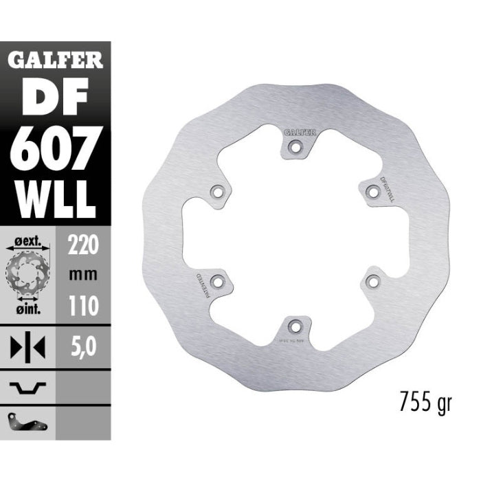 Disco freno posteriore Galfer Wave Ktm SX 150 09-22 pieno