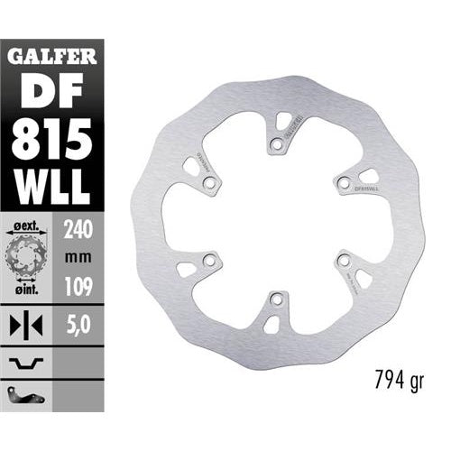 Disco freno posteriore Galfer Wave Beta RR 300 13-25 pieno
