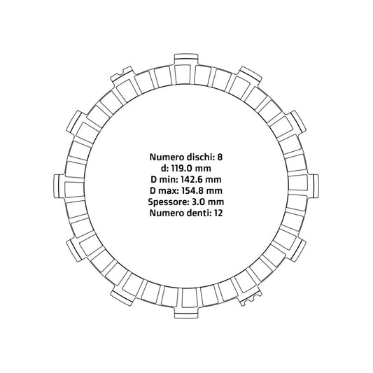 Dischi frizione guarniti NRTeam FANTIC  250 XX 22-25