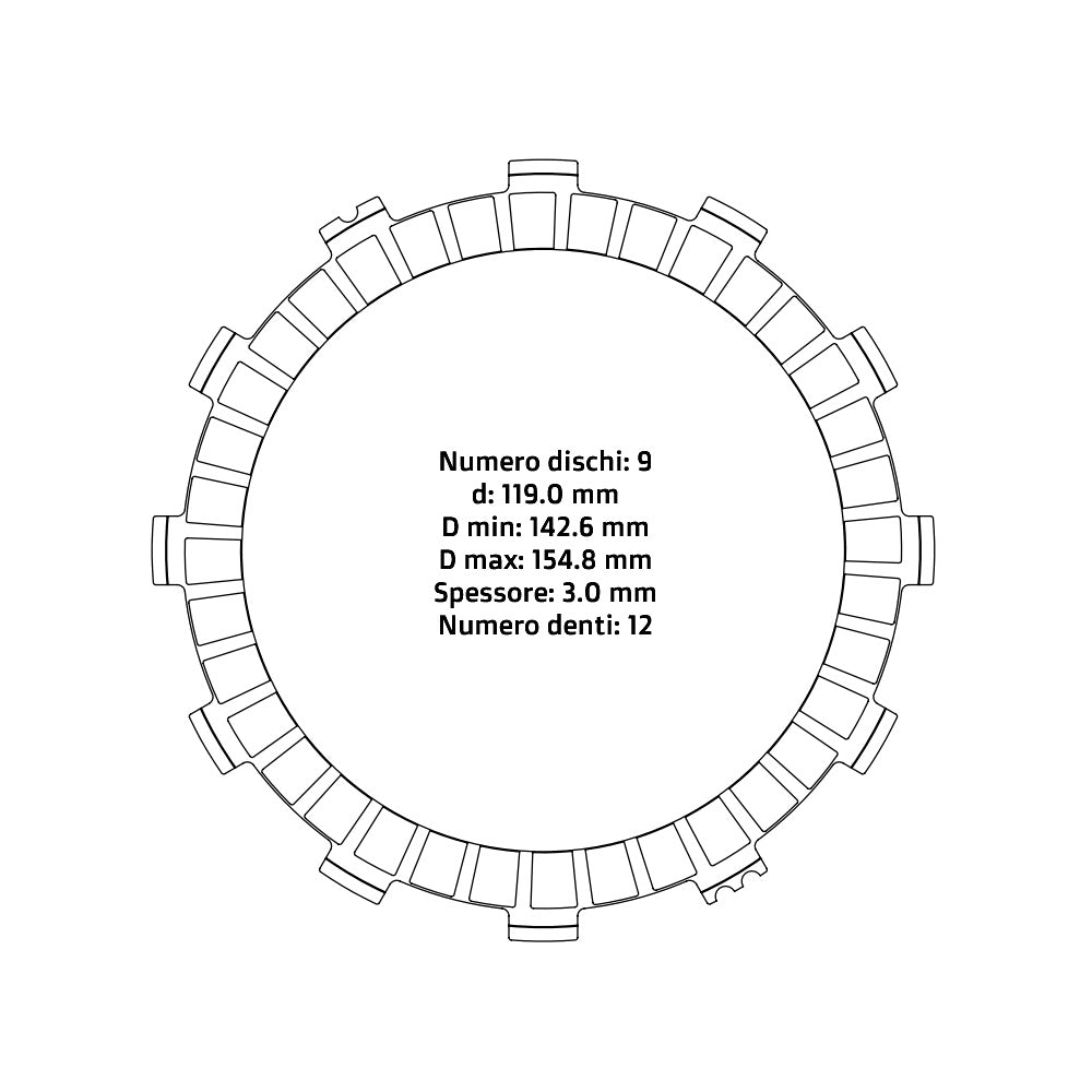 Dischi frizione guarniti NRTeam Yamaha WRF 450 16-25