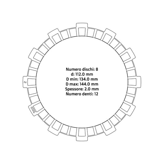Dischi frizione guarniti NRTeam Ktm SX-F 450 04-06  - 2,0 mm