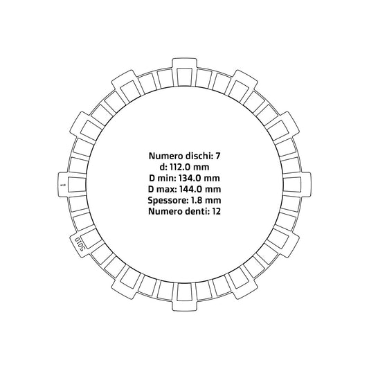 Dischi frizione guarniti NRTeam Ktm EXC-F 450 04-07  - 1,8 mm