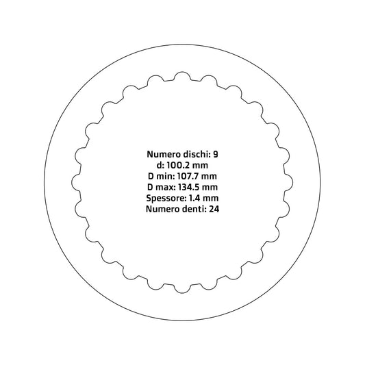 Dischi frizione guarniti NRTeam Husqvarna FE 250 14-25 - Serie acciaio