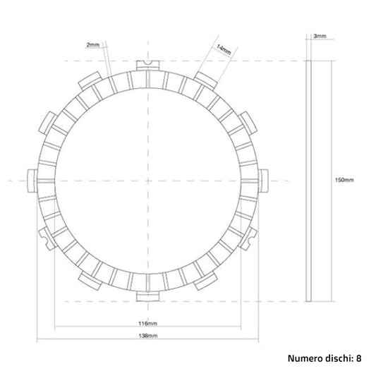 Dischi frizione guarniti FCC Husqvarna TC 450 08-10
