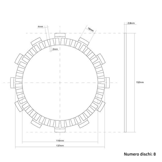 Dischi frizione guarniti FCC Suzuki RM 250 94-95