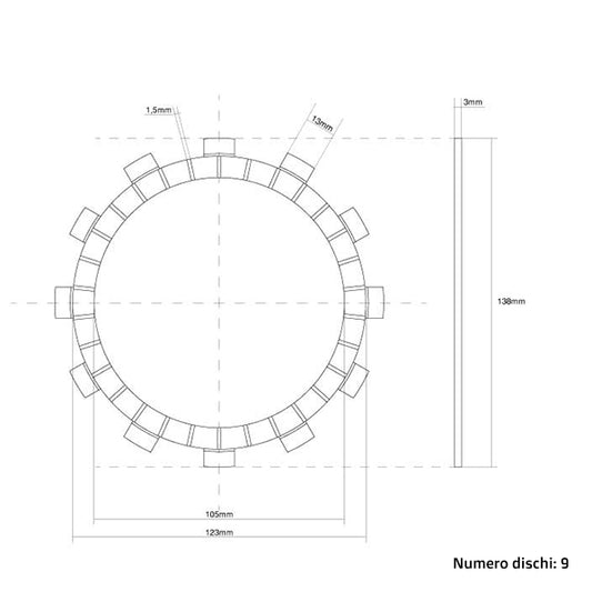 Dischi frizione guarniti FCC Yamaha YZF 250 01-18