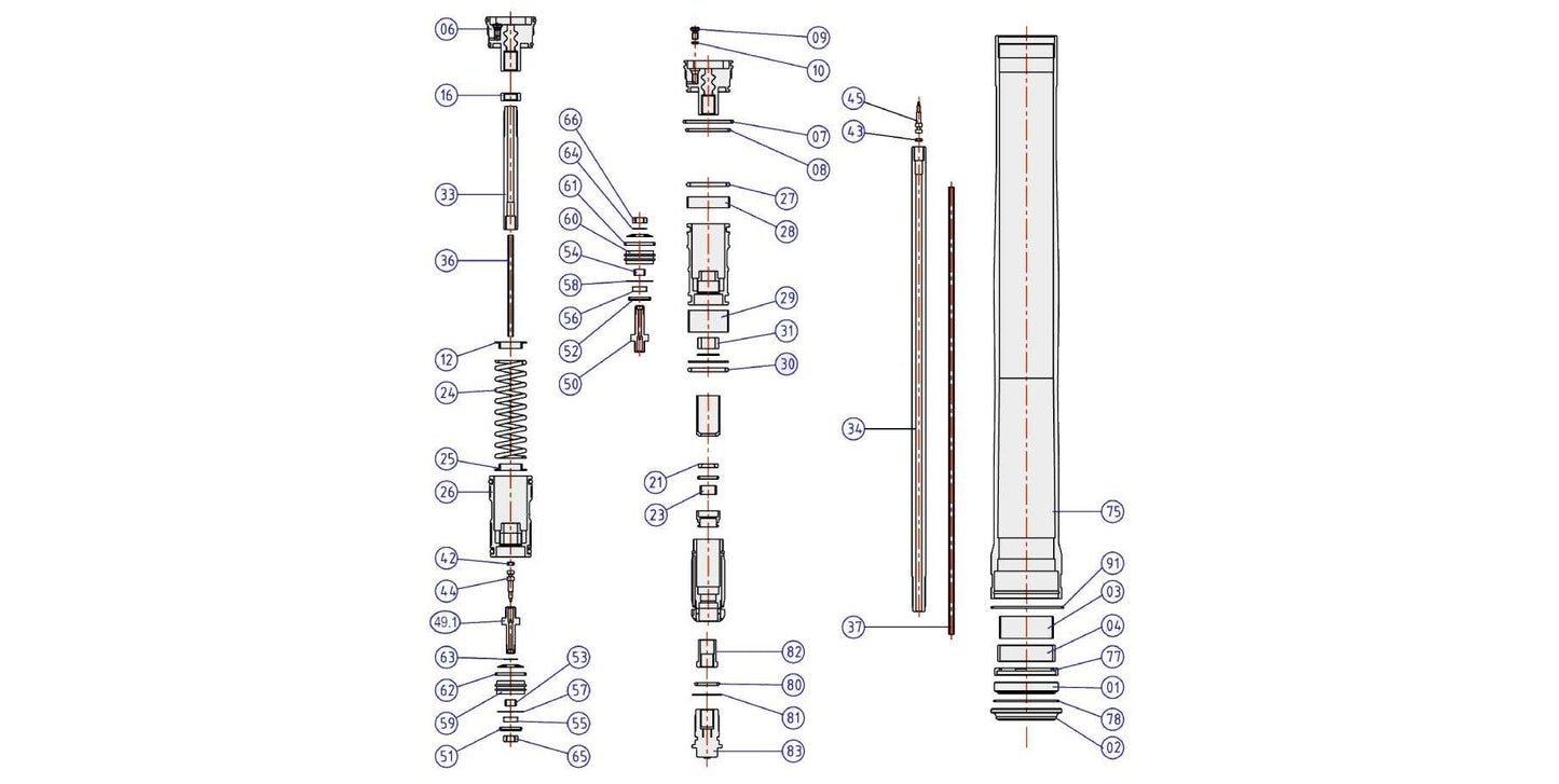 Ricambi forcella Kawasaki KXF 450 19-20 - Boccola pist. rit. 61