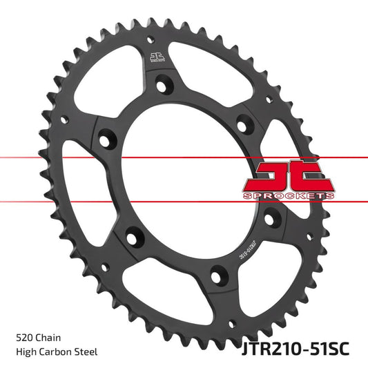 Corona JT acciaio 51 denti scaricata Beta RR 125 2T 18-25