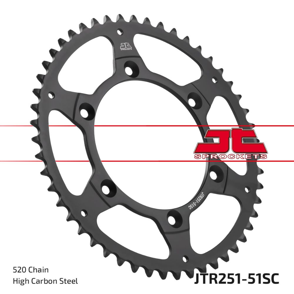 Corona JT acciaio 51 denti scaricata Yamaha YZF 250 01-25