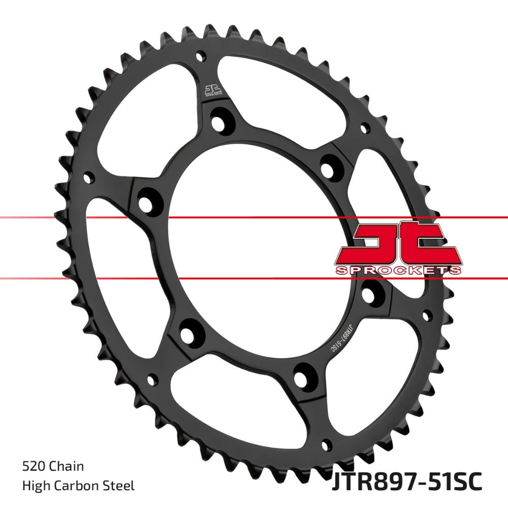 Corona JT acciaio 51 denti scaricata Ktm SX-F 520 00-02
