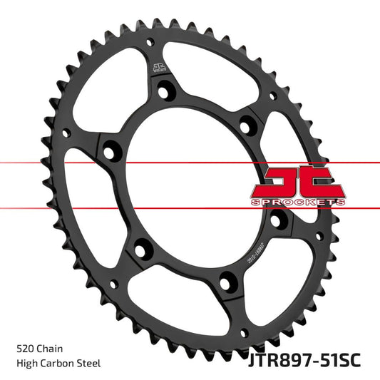 Corona JT acciaio 51 denti scaricata Ktm SX-F 520 00-02