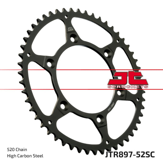 Corona JT acciaio 52 denti scaricata Ktm EXC-F 500 12-25