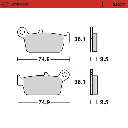 Pastillas de freno traseras de competición Moto Master Honda CR 125 95-01