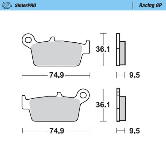 Pastillas traseras GP Moto Master Honda CR 125 95-01