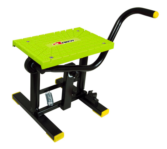 CAVALLETTO ALZAMOTO A LEVA CROSS CON RIPIANO TPU NERO-GIALLO FLUO