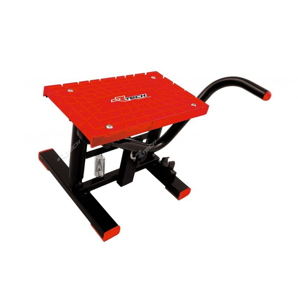 CAVALLETTO ALZAMOTO A LEVA MINI-MOTARD CON RIPIANO TPU NERO-ROSSO