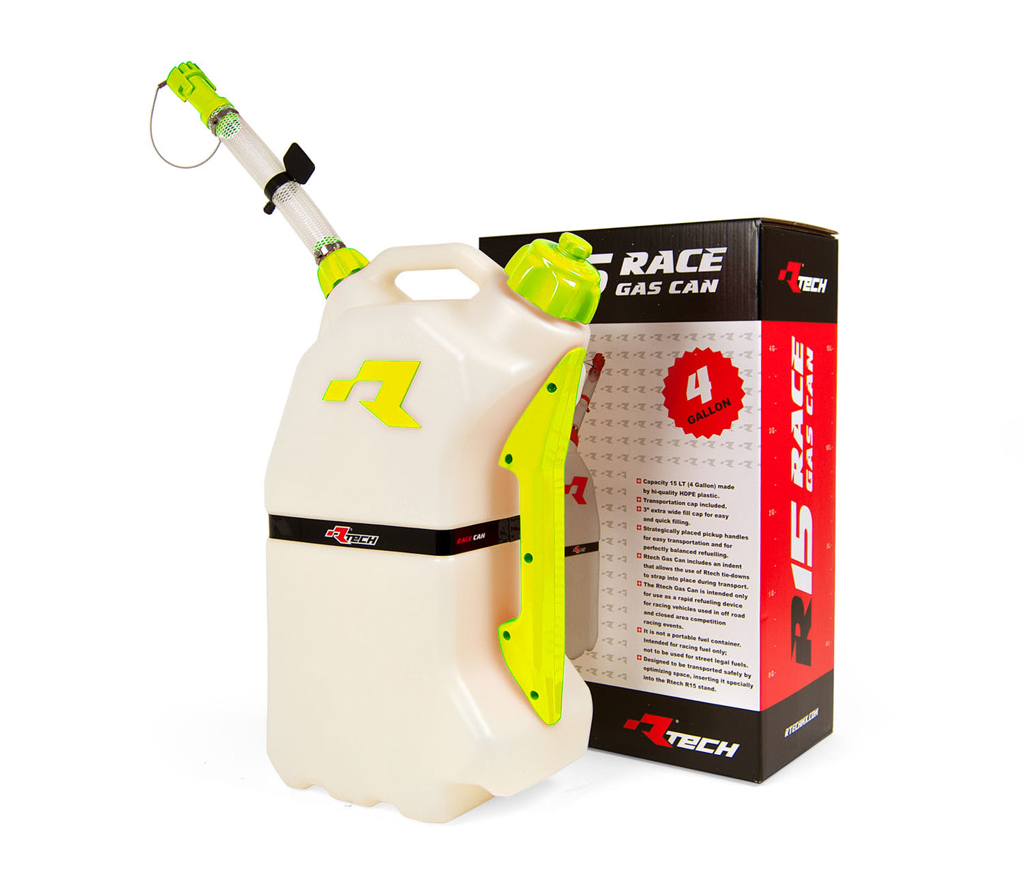 TANICA CARBURANTE RTECH 15LT CON TUBO FLESSIBILE E TAPPO TRASPARENTE-GIALLO