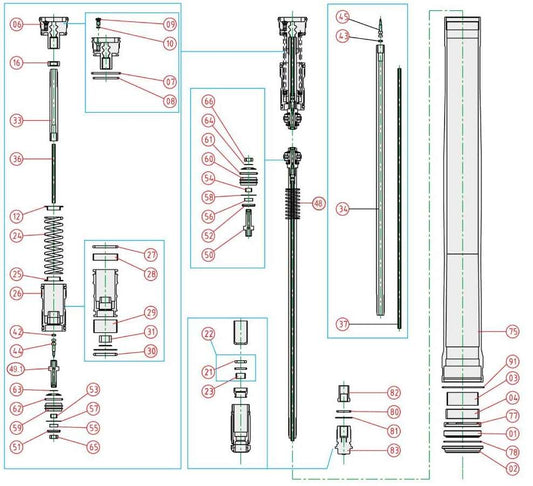 Ricambi forcella Husqvarna TE 250 10-13 - Pistone compres. 59