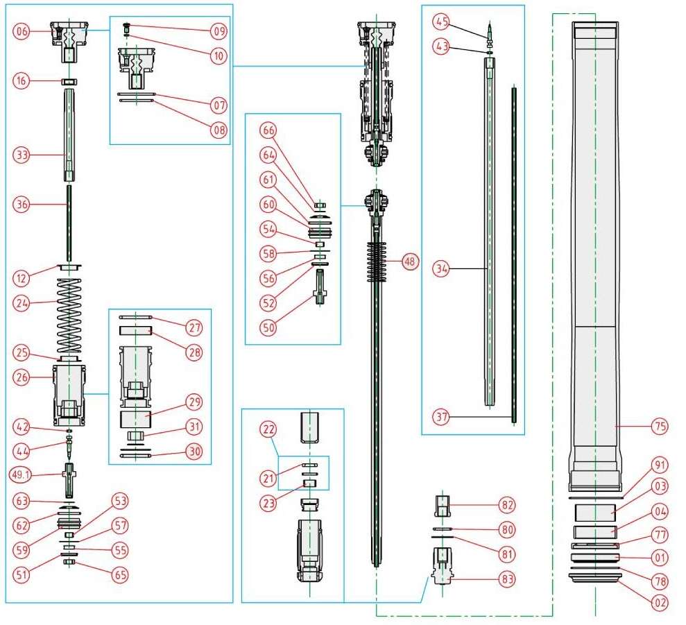 Ricambi forcella Gas Gas EC 250 18-20 - Molla non ritorno reb. 56