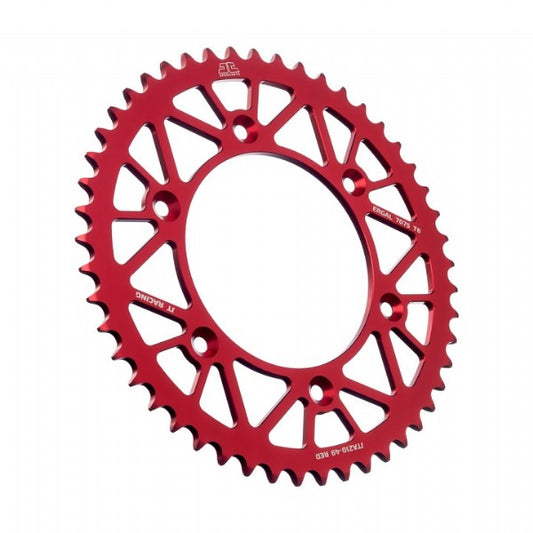 Corona JT ergal RACELITE rossa 49 denti HONDA XR 250 R 1996 2004