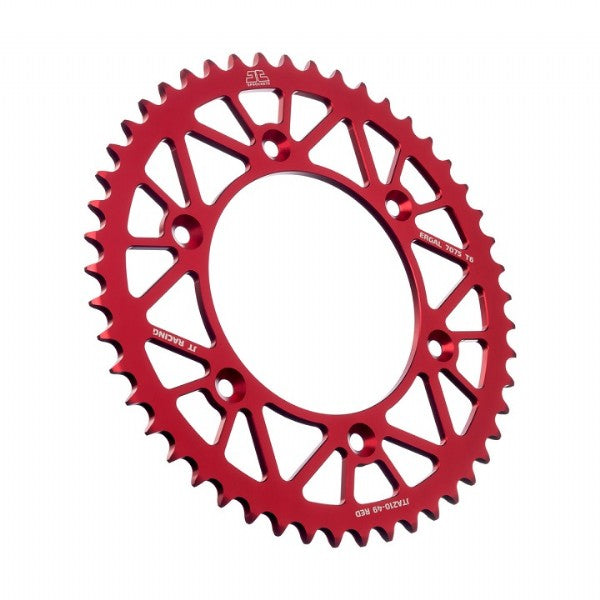 Corona JT ergal RACELITE rossa 49 denti HONDA CR 500 1984 2004