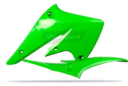 CONVOGLIATORI RADIATORE POLISPORT PER KAWASAKI KX 250 F 2004-2005 / VERDE05