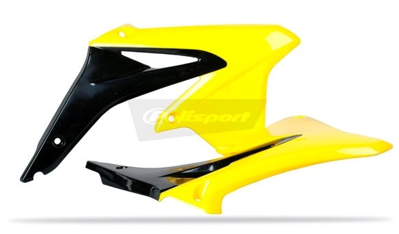 CONVOGLIATORI RADIATORE POLISPORT PER SUZUKI RMZ 450 2008-2017 / NERO/GIALLO RM01