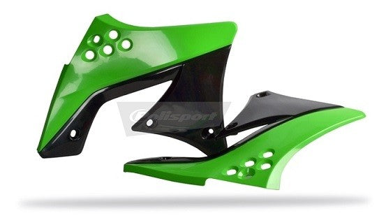 CONVOGLIATORI RADIATORE POLISPORT PER KAWASAKI KX 250 F 2009-2012 / VERDE05/NERO