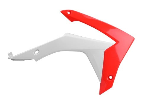 CONVOGLIATORI RADIATORE POLISPORT PER HONDA CRF 450 R 2013-2016 / ROSSO CR04/BIANCO