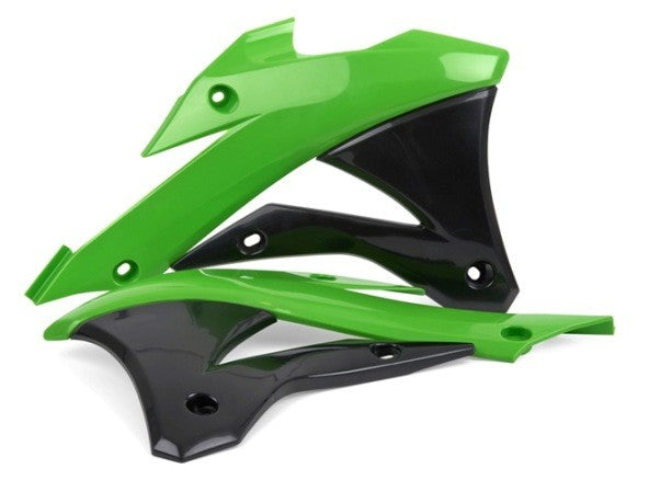 CONVOGLIATORI RADIATORE POLISPORT PER KAWASAKI KX 85 2014-2021 / VERDE05/NERO