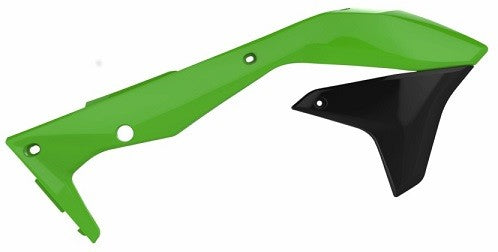 CONVOGLIATORI RADIATORE POLISPORT PER KAWASAKI KX 450 F 2016-2018 / VERDE05/NERO