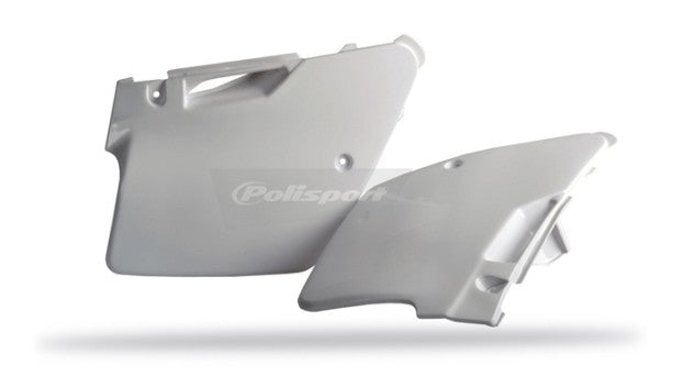 PORTANUMERI LATERALI POLISPORT PER KAWASAKI KX 125 1994-1998 / BIANCO