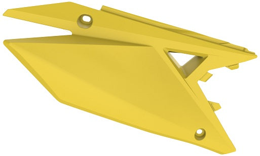 PORTANUMERI LATERALI CON PROTEZIONE CALORE POLISPORT PER SUZUKI RMZ 450 2018-2026 / GIALLO RM01