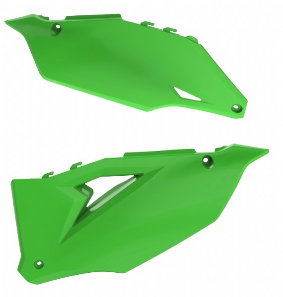 PORTANUMERI LATERALI CON PROTEZIONE CALORE POLISPORT PER KAWASAKI KX 450 F 2019-2023 / VERDE05