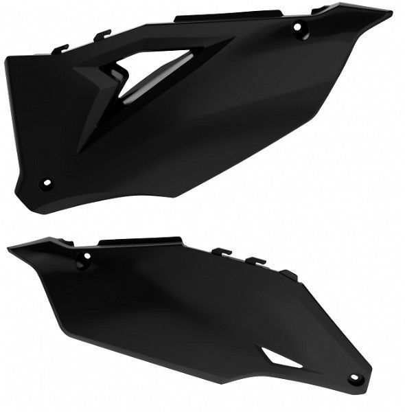 PORTANUMERI LATERALI CON PROTEZIONE CALORE POLISPORT PER KAWASAKI KX 250 F 2021-2024 / NERO
