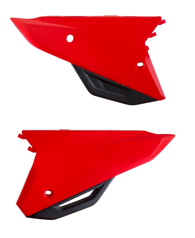 PORTANUMERI LATERALI CON PROTEZIONE CALORE POLISPORT PER HONDA CRF 450 RX 2021-2024 / ROSSO CR04
