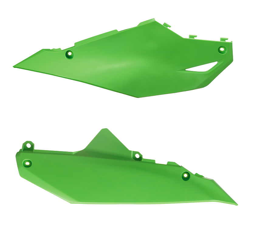 PORTANUMERI LATERALI CON PROTEZIONE CALORE POLISPORT PER KAWASAKI KX 450 F 2024-2026 / VERDE05