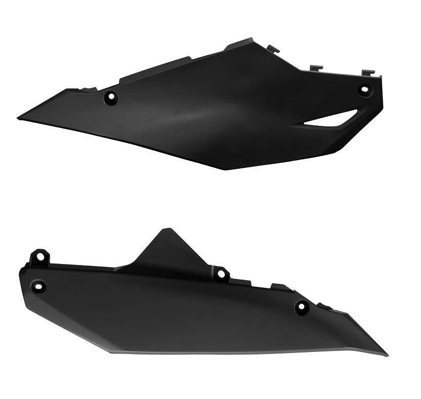 PORTANUMERI LATERALI CON PROTEZIONE CALORE POLISPORT PER KAWASAKI KX 250 F 2025-2026 / NERO