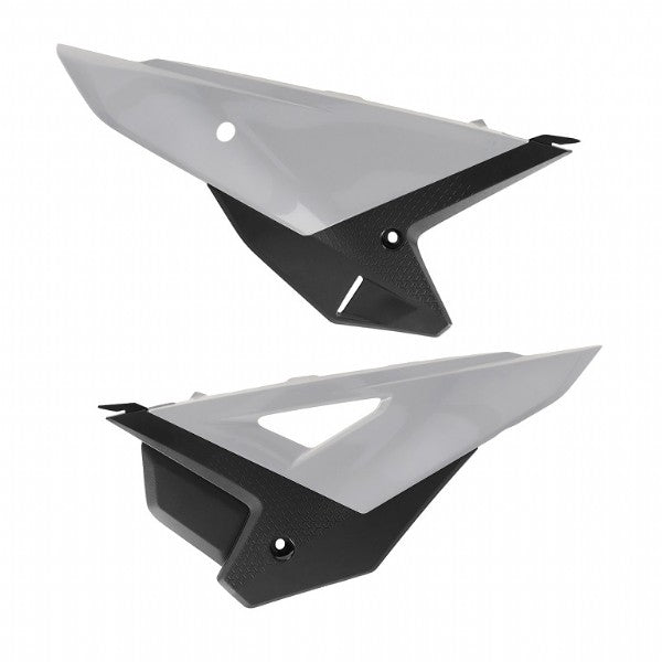 PORTANUMERI LATERALI CON PROTEZIONE CALORE POLISPORT PER HONDA CRF 450 R 2025-2026 / BIANCO/NERO