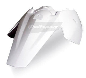 PARAFANGO POSTERIORE CON PORTANUMERI LATERALI POLISPORT PER KTM SX 85 2003-2012 / BIANCO