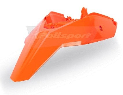PARAFANGO POSTERIORE CON PORTANUMERI LATERALI POLISPORT PER KTM SX 65 2009-2015 / ARANCIONE