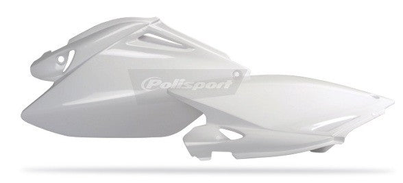 PORTANUMERI LATERALI CON PROTEZIONE CALORE POLISPORT PER HONDA CRF 250 R 2006-2009 / BIANCO
