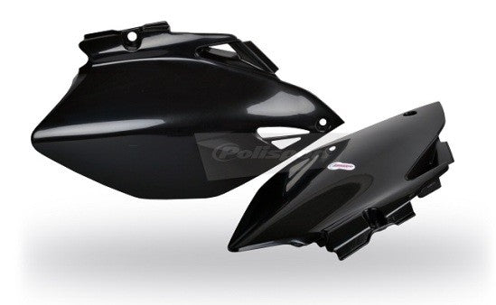 PORTANUMERI LATERALI CON PROTEZIONE CALORE POLISPORT PER YAMAHA YZ 250 F 2006-2009 / NERO